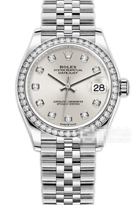 ROLEX デイトジャストコピー時計m278384rbr-0034、プラチナ輝くブルーの優美